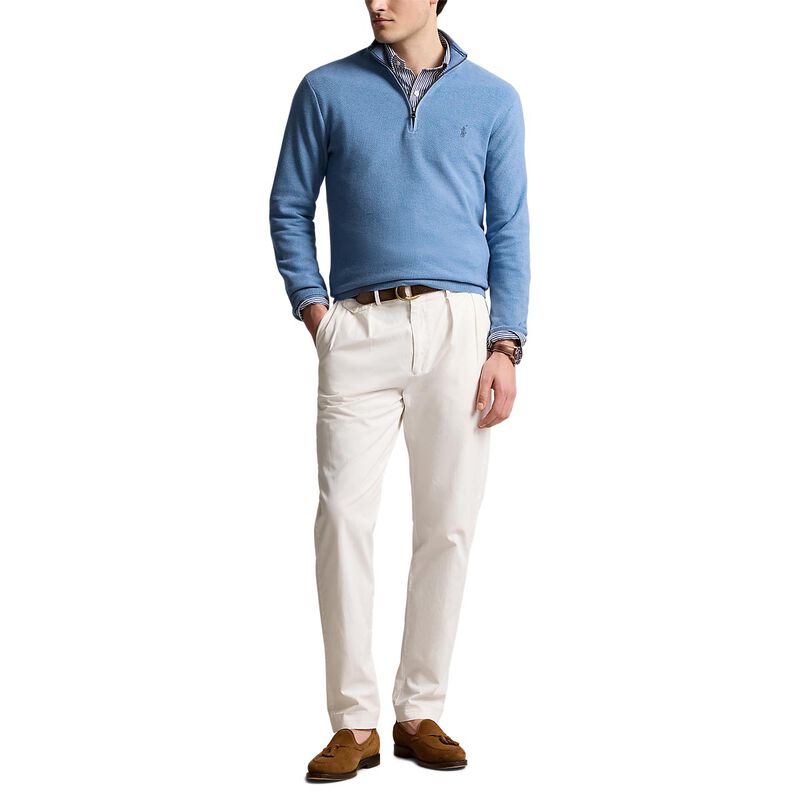 Polo Ralph Lauren Mesh-Knit Cotton Quarter-Zip Sweater image number 3